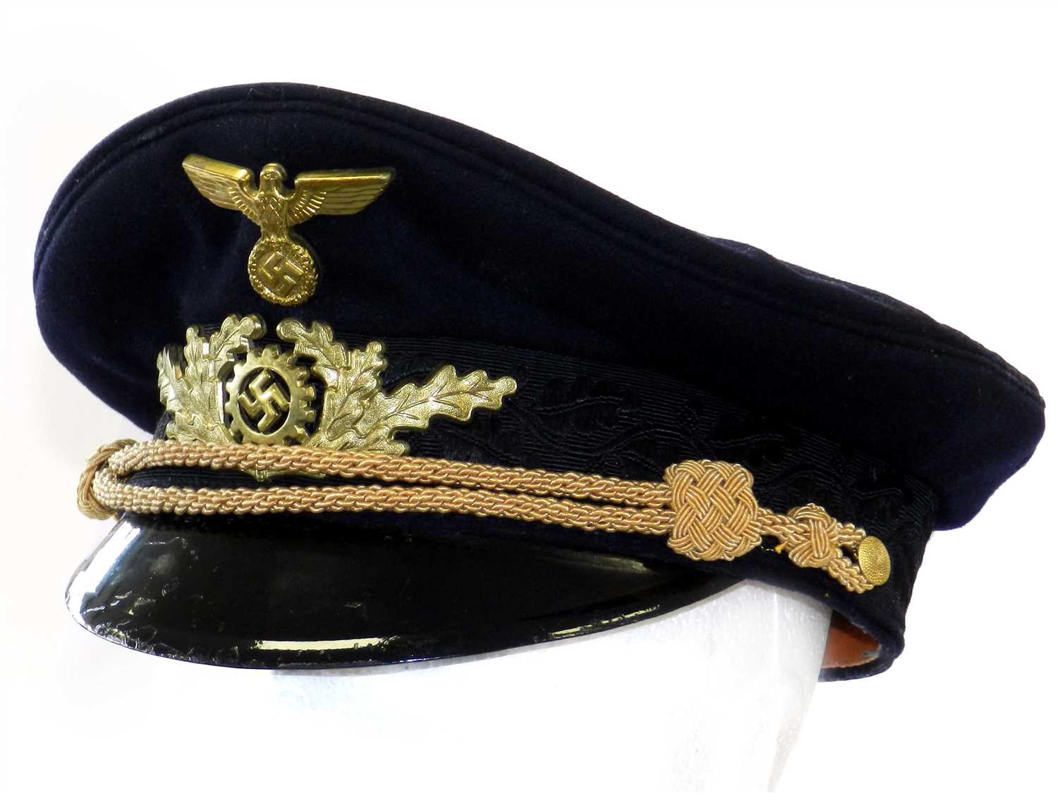 Lot 683 - German Third Reich DAF Werkschar Leader's cap - rebadged