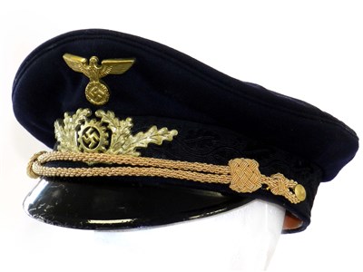 Lot 683 - German Third Reich DAF Werkschar Leader's cap - rebadged