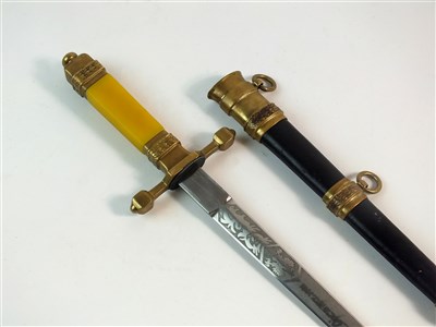 Lot 357 - Post-WWII Polish Naval Officer's Dress dagger and scabbard