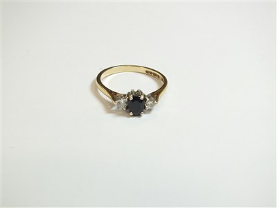 Lot 103 - Two 9ct gold sapphire and diamond rings