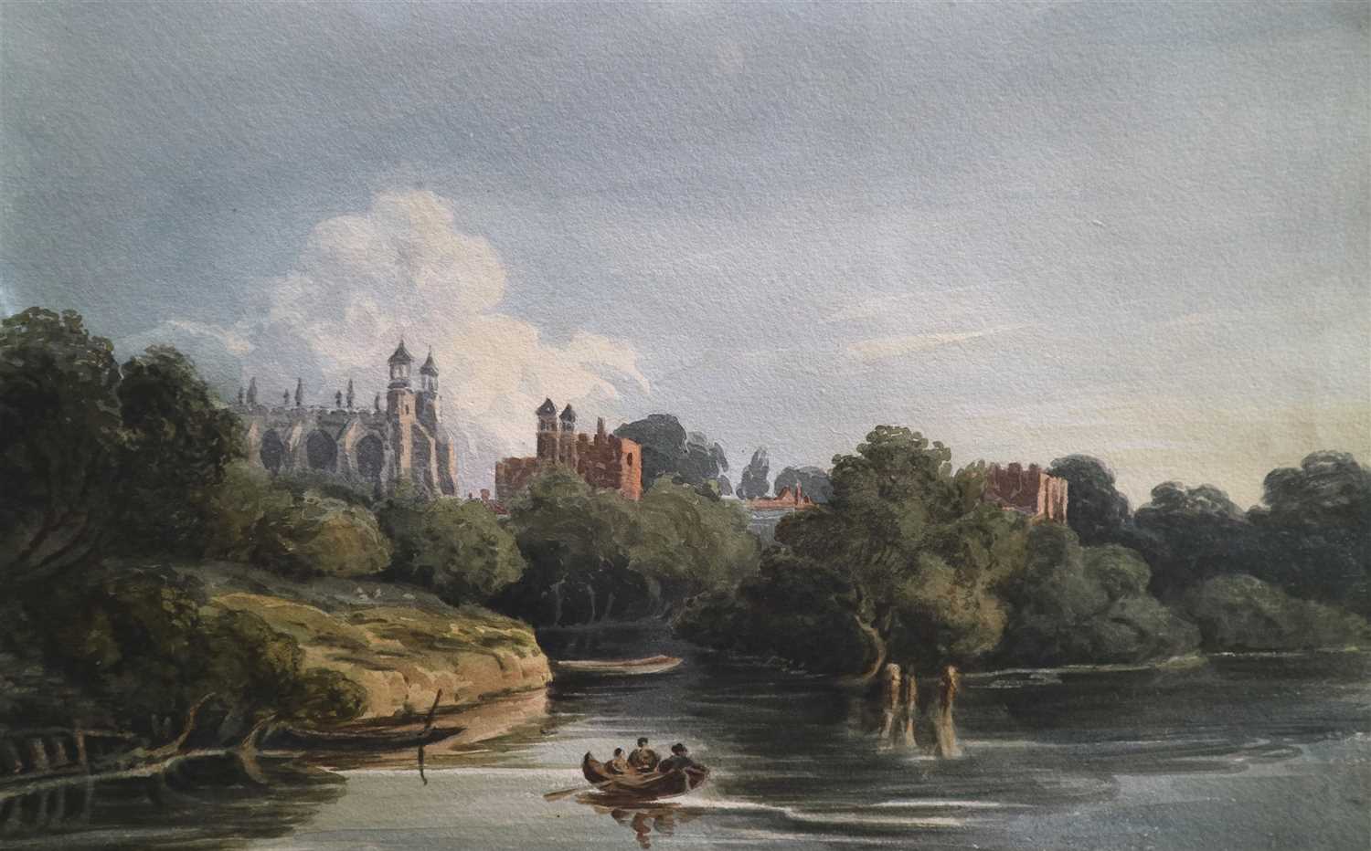 Lot 80 - 19th Century watercolours of Thames Valley including Eton College and Windsor Castle