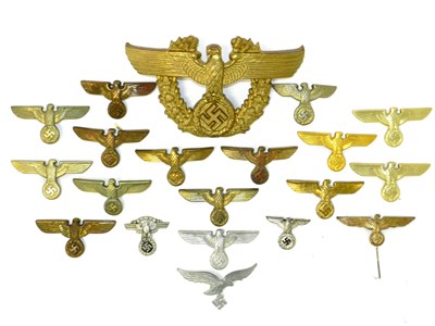 Lot 306 - Collection of 20 National Emblems cap badges - German Third Reich