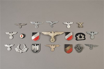 Lot 689 - Collection of Third Reich National Emblem cap badges