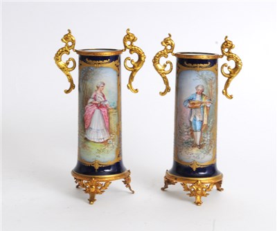 Lot 104 - A pair of Sevres Chateau des Tuileries porcelain vases
