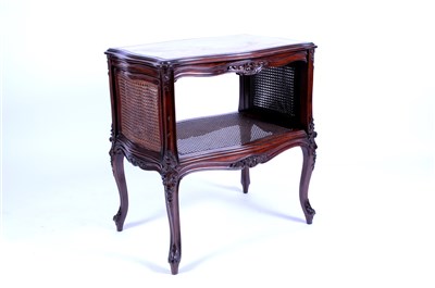 Lot 808 - A French marble topped mahogany framed bergere...