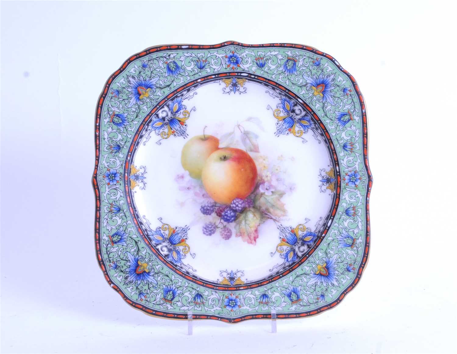 Lot 72 - A Royal Worcester cabinet dish painted by R. Sebright
