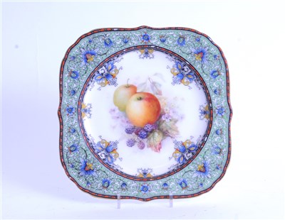 Lot 72 - A Royal Worcester cabinet dish painted by R. Sebright