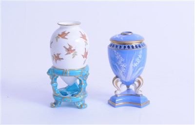 Lot 73 - Grainger & Co pate-sur-pate vase and Victorian amphora vase