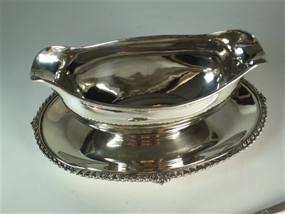 Lot 198 - An Egyptian silver sauce boat on stand