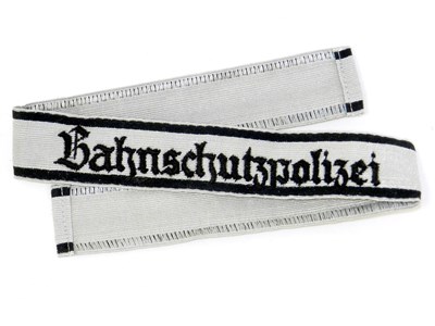 Lot 343 - A German Third Reich Bahnschutzpolizei cuff title