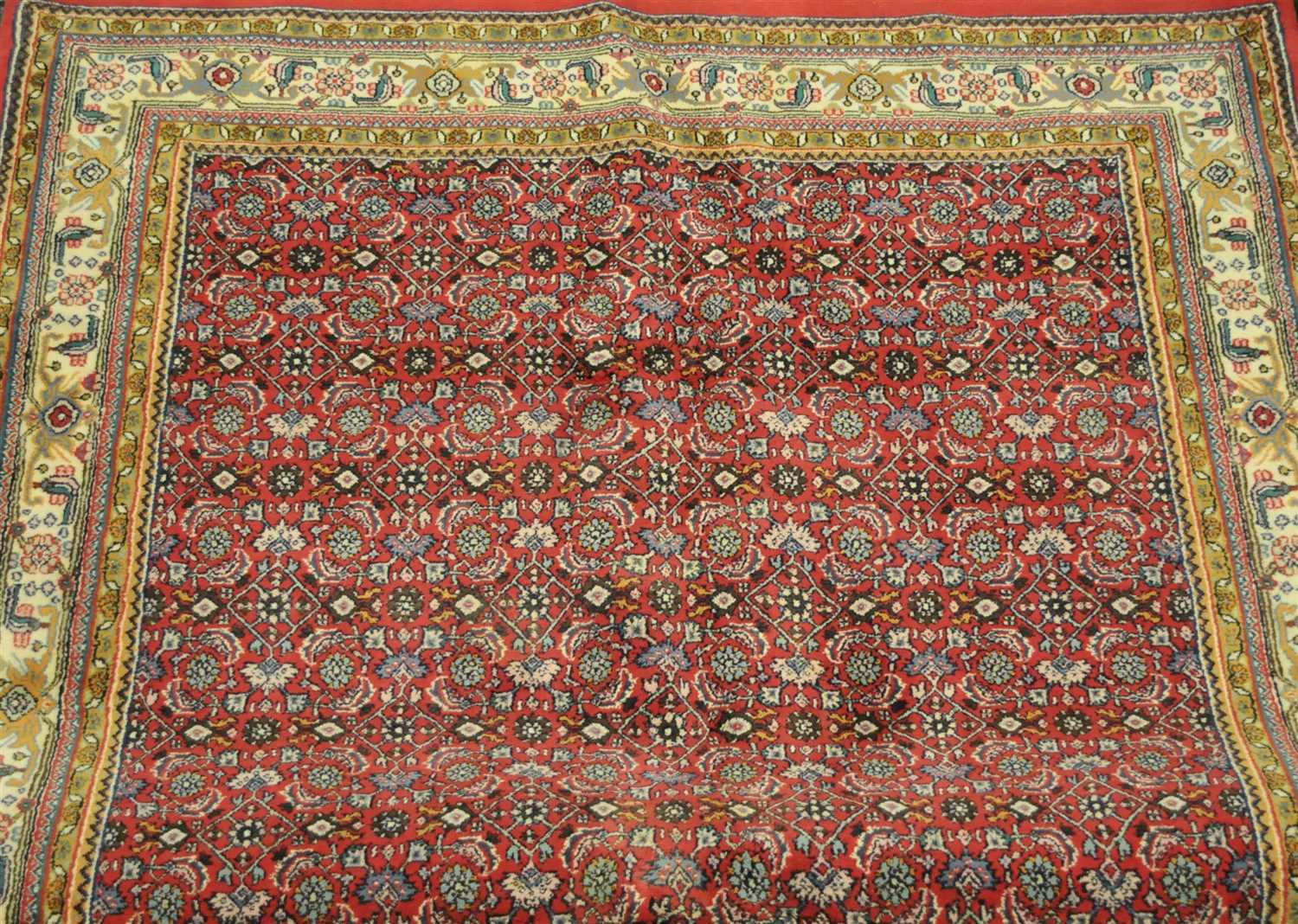 Lot 676 - Indo-Bidjar rug, the raspberry field with all...