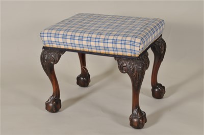 Lot 446 - A 19th century style upholstered mahogany dressing stool