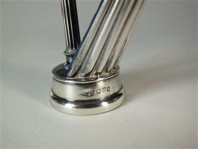 Lot 246 - An Edwardian novelty silver harp hat pin holder