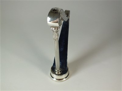 Lot 246 - An Edwardian novelty silver harp hat pin holder
