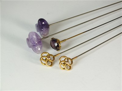 Lot 248 - A pair of 9ct gold Charles Horner hat pins