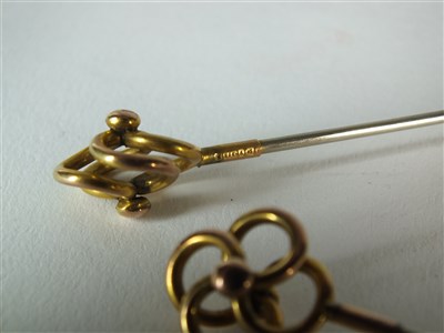 Lot 248 - A pair of 9ct gold Charles Horner hat pins