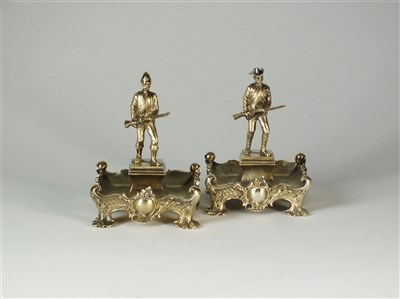 Lot 244 - A pair of Edwardian silver gilt figural cigar rests