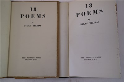 Lot 145 - THOMAS, Dylan, 18 poems, The Fortune Press,...