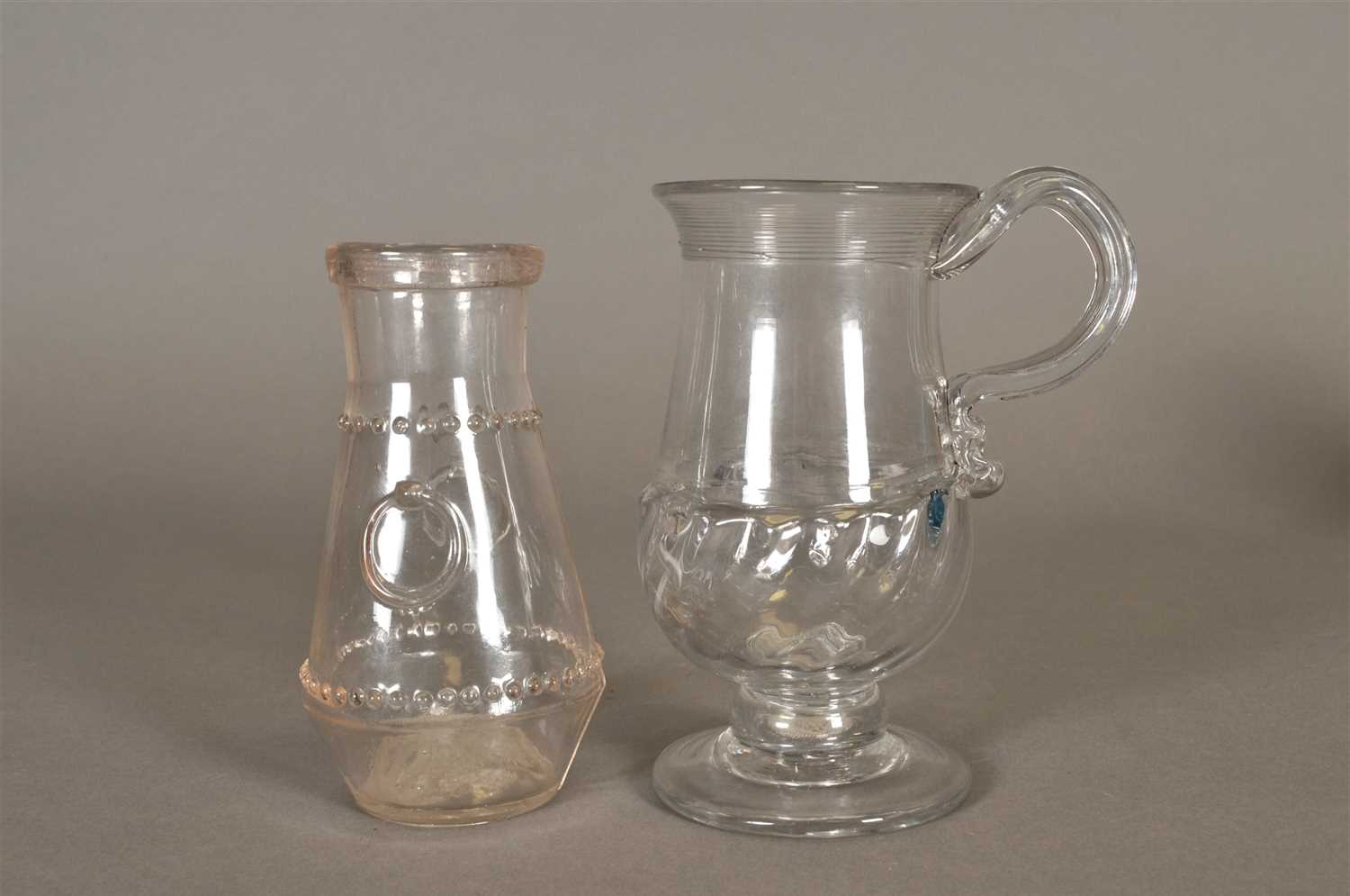 Lot 127 - George IV Silver shilling coin glass tankard and glass pail