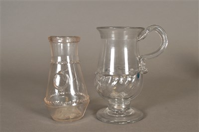 Lot 127 - George IV Silver shilling coin glass tankard and glass pail