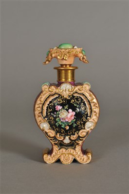 Lot 214 - A French porcelain scent bottle and stopper