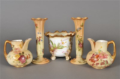 Lot 166 - Royal Worcester blush ivory and a Moore & Co vase