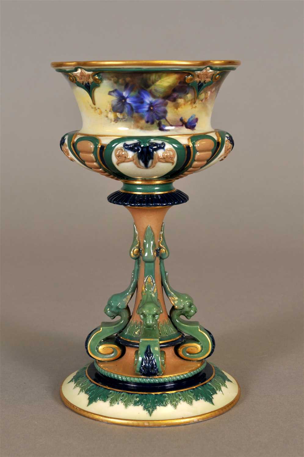 Lot 178 - A Royal Worcester Hadley's pedestal bowl