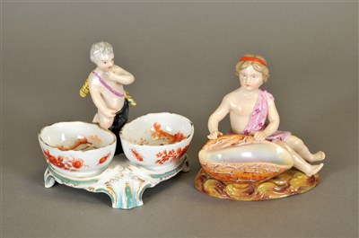 Lot 209 - Two German porcelain salts