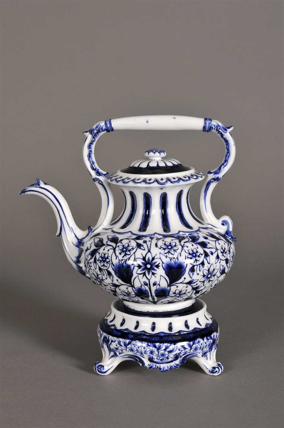 Lot 195 - A Royal Crown Derby 'Derby Lily' teapot and stand
