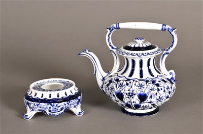 Lot 195 - A Royal Crown Derby 'Derby Lily' teapot and stand