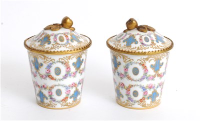 Lot 100 - A pair of Sèvres-style toilet pots and covers