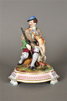 Lot 211 - A French polychrome bisque porcelain figural group