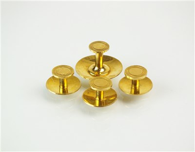 Lot 322 - Four 18ct yellow gold studs