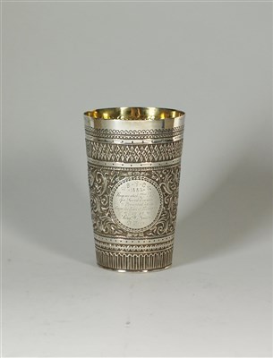 Lot 221 - A Victorian silver beaker