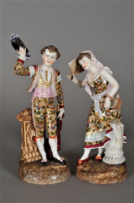 Lot 188 - Pair of Rudolstadt-Volkstedt porcelain figures, late 19th century