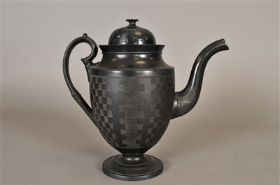 Lot 183 - Black basalt coffee pot and cover