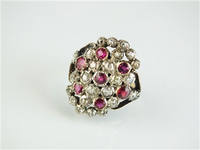 Lot 285 - A 19th century style diamond and ruby ring