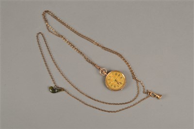 Lot 115 - Yellow Metal Fob Watch Stamped 9K With Chain.