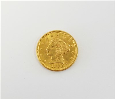 Lot 412 - A United States coronet head 2 ½ dollars