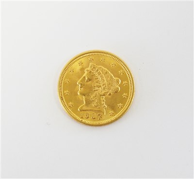 Lot 414 - A United States coronet head 2 ½ dollars