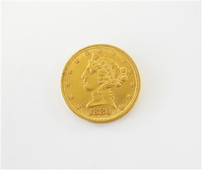 Lot 419 - A United States coronet head 5 dollars