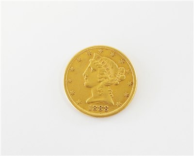 Lot 421 - A United States coronet head 5 dollars