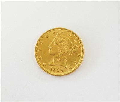 Lot 424 - A United States coronet head 5 dollars
