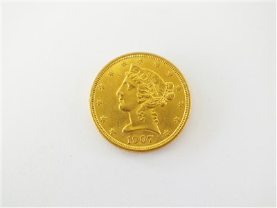 Lot 425 - A United States coronet head 5 dollars