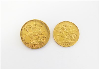 Lot 496 - A sovereign and a half sovereign
