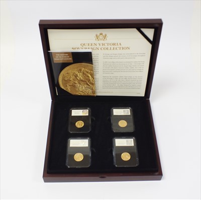 Lot 214 - The Queen Victoria four gold sovereign collection