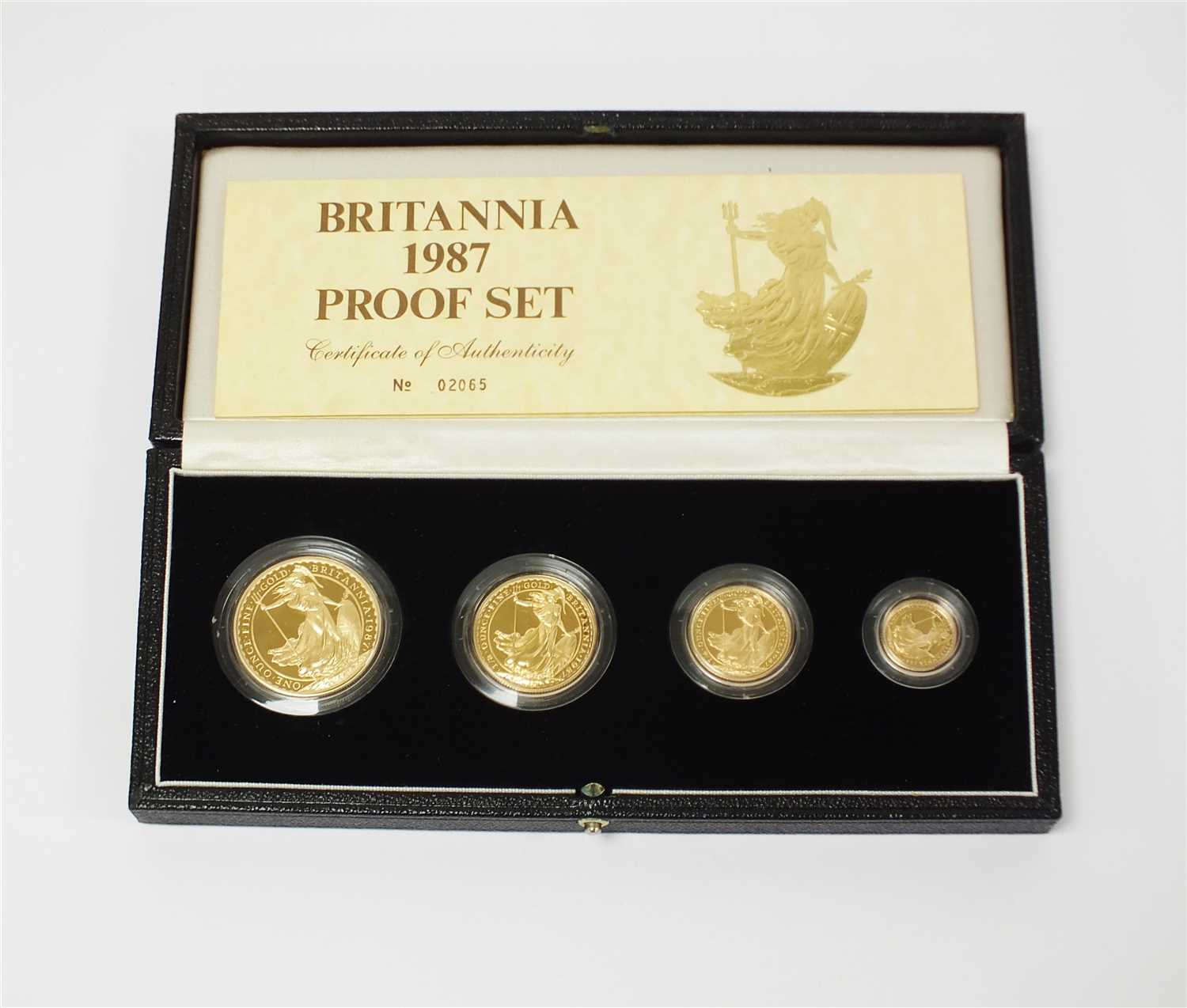 Lot 455 - An Elizabeth II Britannia 1987 proof four coin gold set