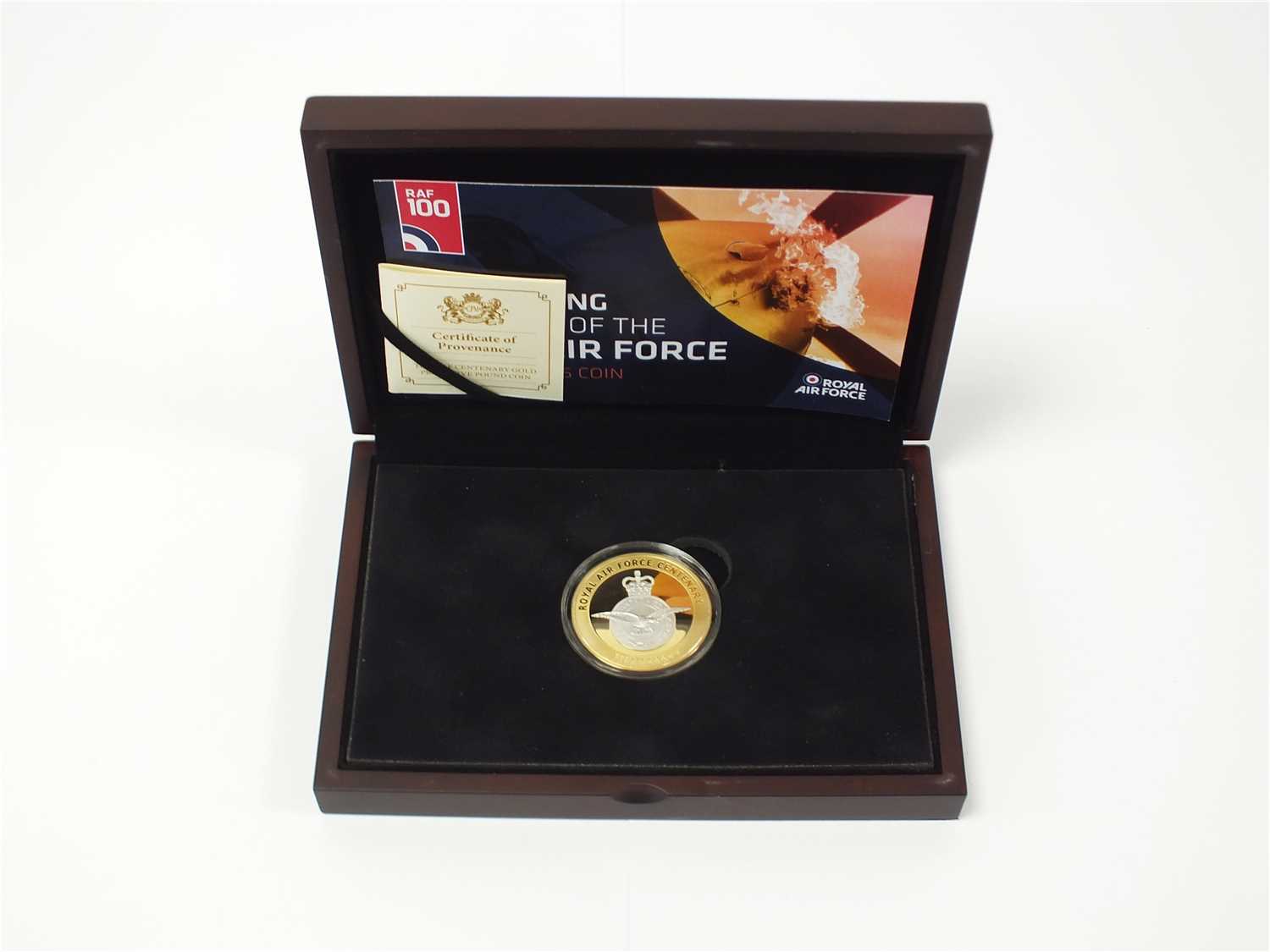 Lot 460 - Guernsey, The R.A.F. Centenary gold proof £5 coin