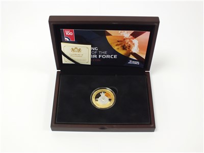 Lot 460 - Guernsey, The R.A.F. Centenary gold proof £5 coin