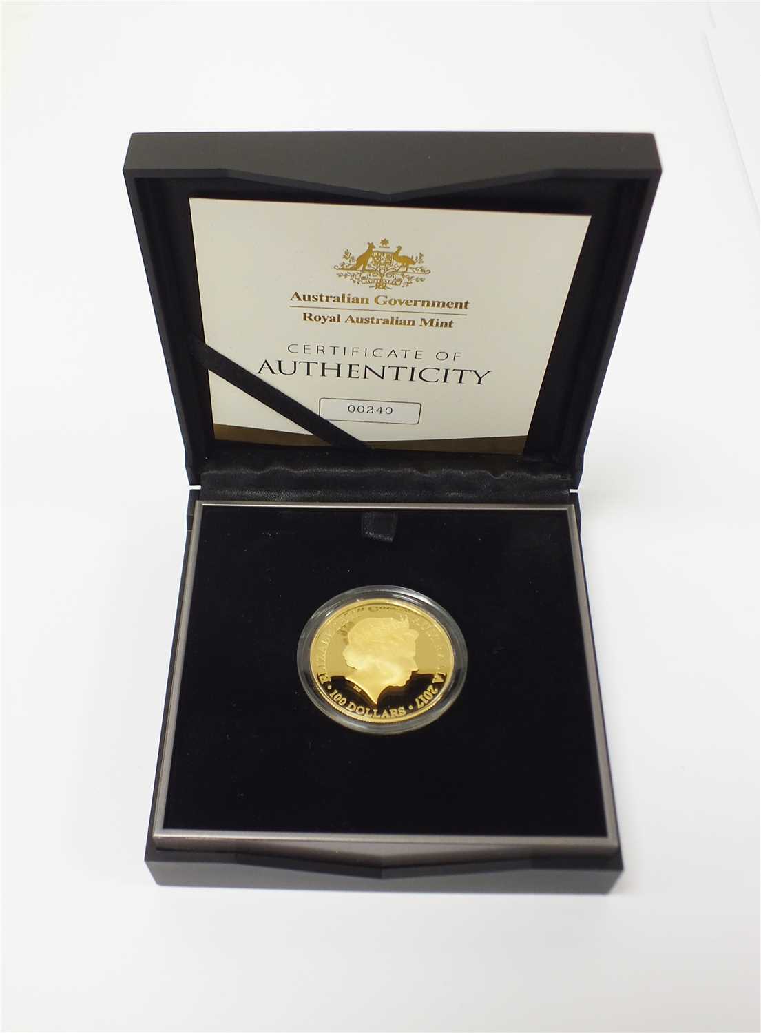 Lot 466 - Australia 2017 Kangaroo at sunset 24 carat gold $100 proof coin